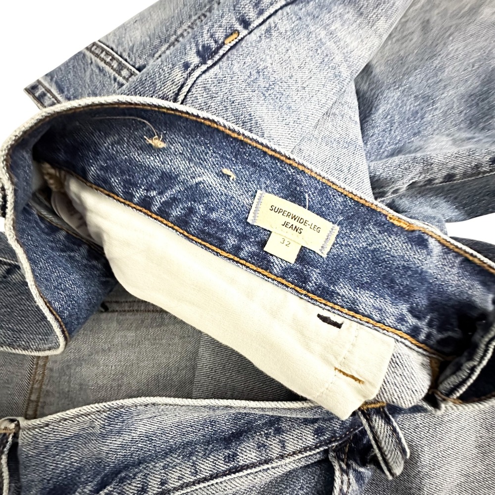 Madewell Denim Super Wide Leg Jeans Medium Wash Size‎ 32 - Picture 7 of 8
